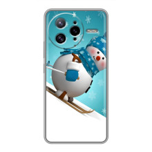 Новорічні Чохли для Поко Ф7 Ультра (VPrint) (Сніговик на лижах)