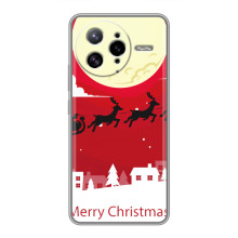 Рождественские Чехлы для Xiaomi POCO F7 Ultra (VPrint) (Санта с оленями)