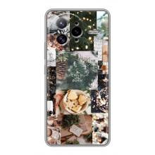 Рождественские, Праздничные Чехлы для Поко Ф7 Ультра (Рождественский коллаж)