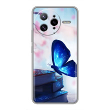 Силиконовый бампер с картинкой животных для Xiaomi POCO F7 Ultra (Бабочка синяя)