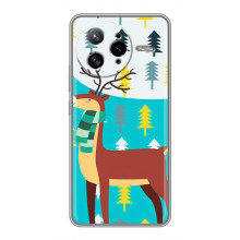 Силиконовый бампер с картинкой животных для Xiaomi POCO F7 Ultra (Олень с шарфом)