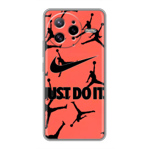 Силиконовый Чехол Nike Air Jordan на Поко Ф7 Ультра – Just Do It