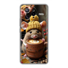 Печатный чехол «Зверята с кофе» для Xiaomi POCO F7 Ultra – Медведь с кофе