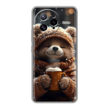 Печатный чехол «Зверята с кофе» для Xiaomi POCO F7 Ultra – Мишка с кофе