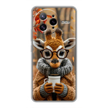 Печатный чехол «Зверята с кофе» для Xiaomi POCO F7 Ultra – Жираф с кофе