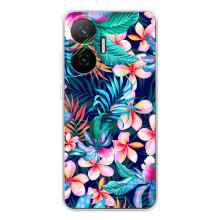 Чехол для Поко Ф7 - с принтом (Дизайнерские) (AlphaPrint) (Красочные цветы)