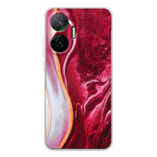 Чехол для Поко Ф7 - с принтом (Дизайнерские) (AlphaPrint) (Мрамор красный)