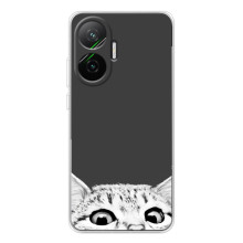 Чехол на Поко Ф7 с Котами (VPrint) (Выглядывает кот)