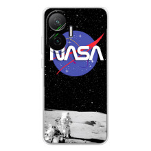Силіконовый бампер з принтом "Наса" на Xiaomi POCO F7 – Nasa на місяці