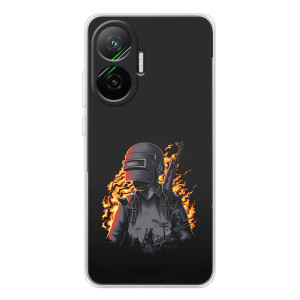 Силиконовый чехол с картинкой "Герой Pubg" на Xiaomi POCO F7 – В огне