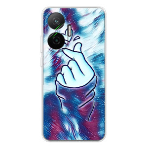 Чехол с принтом для Xiaomi POCO F7 (AlphaPrint - Знак сердечка)