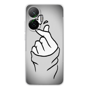 Чехол с принтом для Xiaomi POCO F7 (AlphaPrint - Знак сердечка)