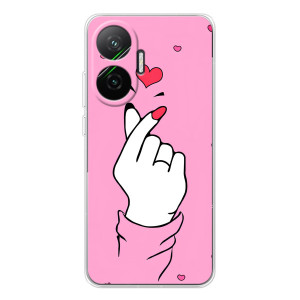 Чехол с принтом для Xiaomi POCO F7 (AlphaPrint - Знак сердечка)