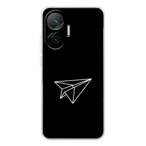 Чохол з картинками на чорному фоні для Xiaomi POCO F7 – Літак