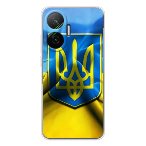 Чехол с картинкой (Патриотический ГЕРБ) на Xiaomi POCO F7 (Герб и Флаг Украины)