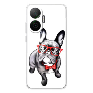 Бампер для Xiaomi POCO F7 с картинкой "Песики" (В очках)