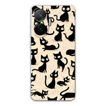 Чехол с рисунком кот на Xiaomi POCO F7 (Черные коты)