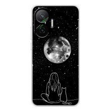 Чехол с рисунком кот на Xiaomi POCO F7 (Девушка с котом)