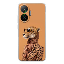 Чехол с принтом стильные животные для Поко Ф7 (Стильный леопард)