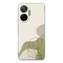 Силиконовый чехол с принтом в цветах на Xiaomi POCO F7 – Монстера зелёная