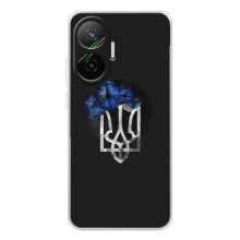 Чехол с украинским гербом на Xiaomi POCO F7 – Герб с цветком