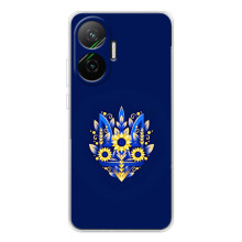 Чехол с украинским гербом на Xiaomi POCO F7 – Цветочный герб