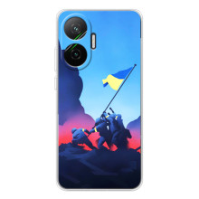 Чехол с украинским воином на Xiaomi POCO F7 – Украинский прапор
