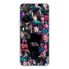 Чехол Гра в кальмара для Xiaomi POCO F7 – Коллаж игры кальмара
