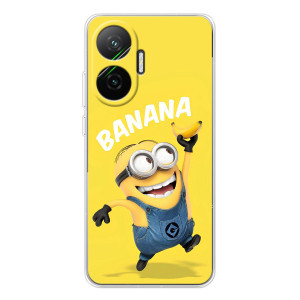 Мультяшный принт на Чехол для Поко Ф7 (Banana)