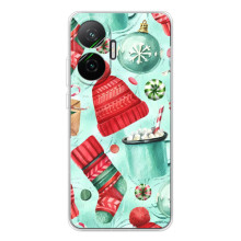 Новогодние Чехлы для Поко Ф7 (VPrint) (Одежда НГ)