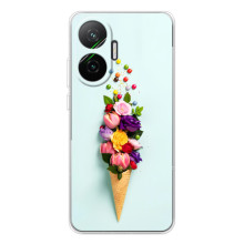 Чехлы с тематикой "ЦВЕТЫ" на Xiaomi POCO F7 (Цветок-мороженное)