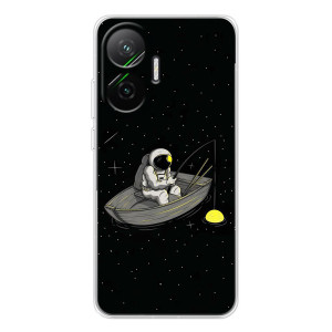 Силиконовый Чехол с принтом "Космонавты" на Xiaomi POCO F7 – Космонавт на рыбалке