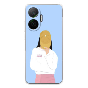 Силиконовый Чехол на Xiaomi POCO F7 с картинкой Стильных Девушек (Желтая кепка)