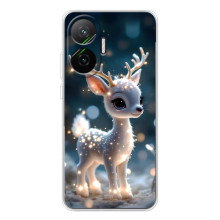 Яркий чехол для Xiaomi POCO F7 с Зимними Оленятами – Блистающий оленёнок