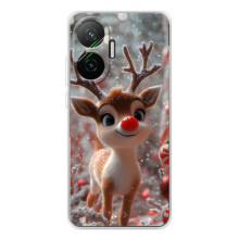 Яркий чехол для Xiaomi POCO F7 с Зимними Оленятами