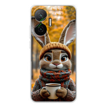 Печатный чехол «Зверята с кофе» для Xiaomi POCO F7 – Зайчик с кофе