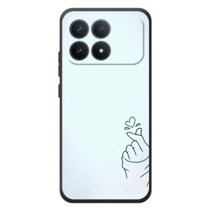 Чехлы (Знак сердечка) на Xiaomi Poco F8 Pro – Сердце на голубом