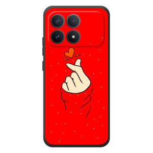 Чехлы (Знак сердечка) на Xiaomi Poco F8 Pro – Сердце на красном