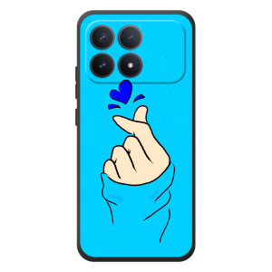 Чехлы (Знак сердечка) на Xiaomi Poco F8 Pro – Сердце на синем