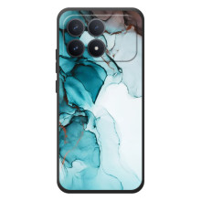 Чохол для Шіаомі Поко Ф8 Про - з принтом (Дизайнерські) (AlphaPrint) – Бірюзовий мрамор