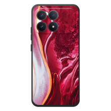 Чохол для Шіаомі Поко Ф8 Про - з принтом (Дизайнерські) (AlphaPrint) – Мрамор червоний