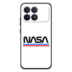Силіконовый бампер з принтом "Наса" на Xiaomi Poco F8 Pro – NASA на білому тлі