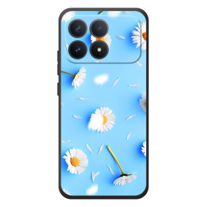 Чехол с Цветами для Xiaomi Poco F8 Pro – ромашки на голубом