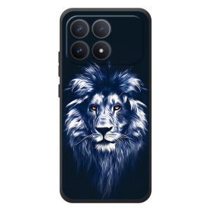 Чехол с картинкой на Xiaomi Poco F8 Pro – Лев - синий