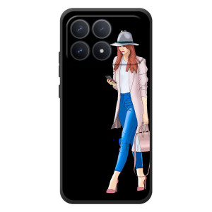 Чехол с картинкой Модные Девчонки Xiaomi Poco F8 Pro – Девушка со смартфоном