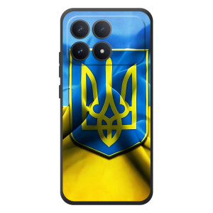 Чехол с картинкой (Патриотический ГЕРБ) на Xiaomi Poco F8 Pro (Герб и Флаг Украины)
