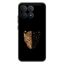 Чехол с леопардовым принтом на Xiaomi Poco F8 Pro (Леопард на черном)