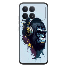 Чохол з Мавпами Xiaomi Poco F8 Pro - (AlphaPrint) (Горила в навушниках)