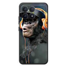 Чохол з Мавпами Xiaomi Poco F8 Pro - (AlphaPrint) (В навушниках)