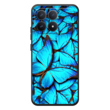 Чохол з принтом для Шіаомі Поко Ф8 Про - (Прикольні) (AlphaPrint) (Сині метелики)